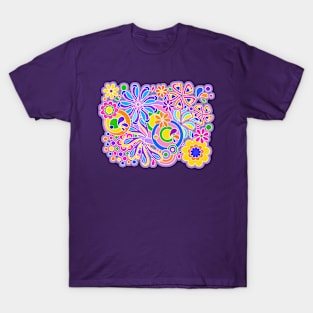 Abstract Floral Pattern T-Shirt